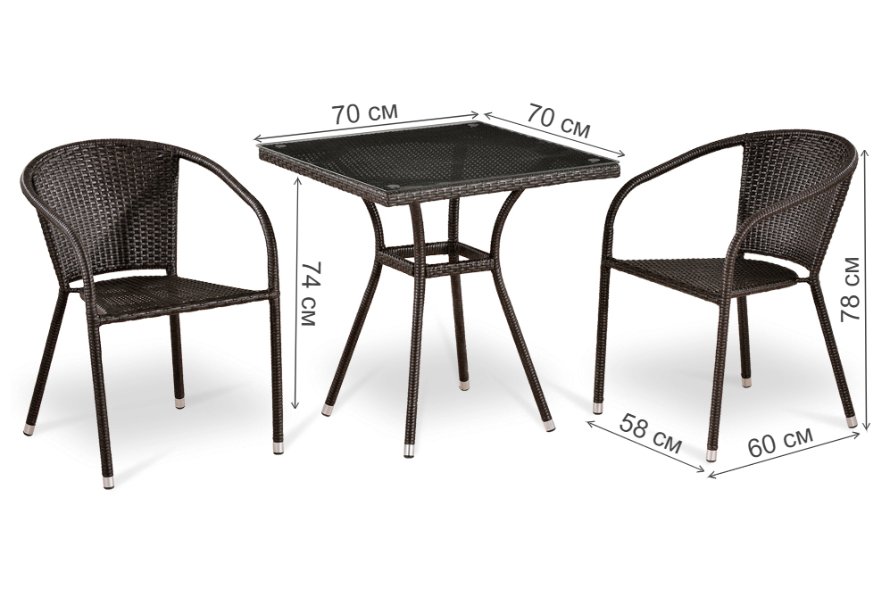 Обеденный комплект T282BNT/Y137C-W53 2 Brown