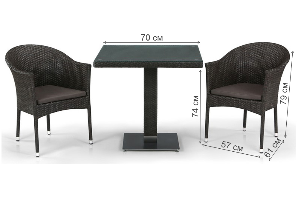 Обеденный комплект T605SWT/Y350B-W53 Brown