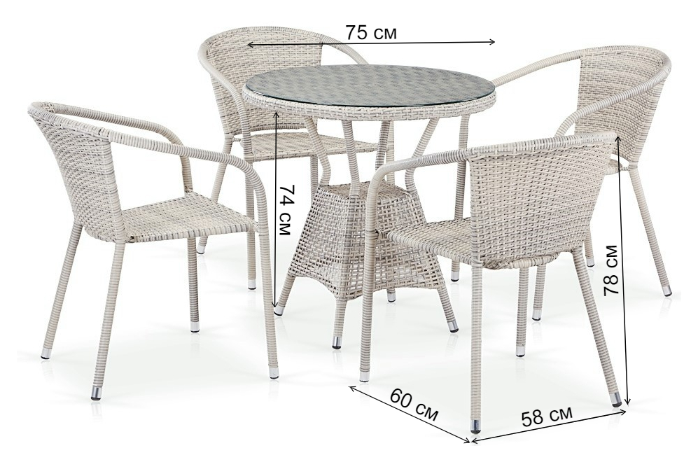 Обеденный комплект T705ANT/Y137C-W85 4 Latte