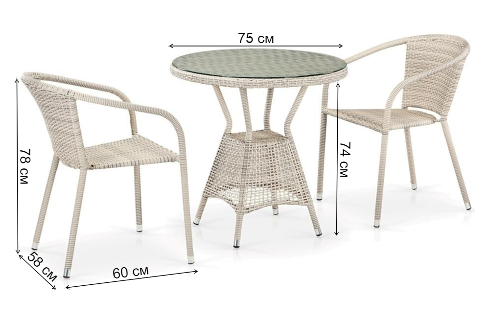 Обеденный комплект T705ANT/Y137C-W85 6 Latte