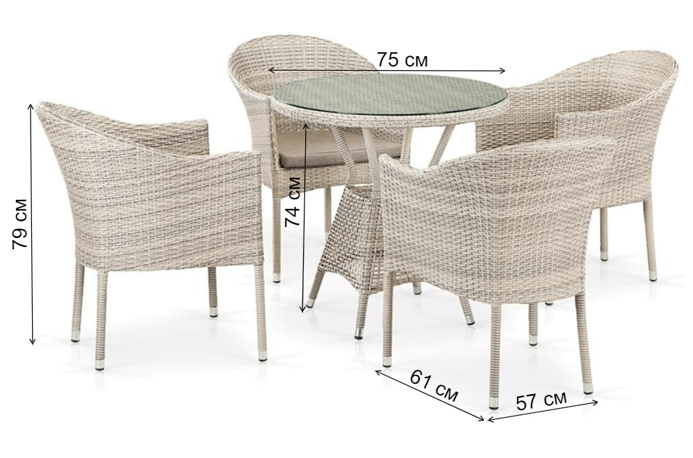 Обеденный комплект T705ANT/Y350-W85 4 Latte