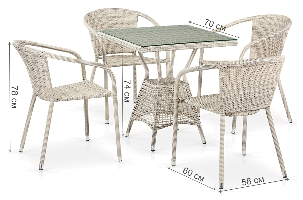 Обеденный комплект T706/Y137C-W85 4 Latte