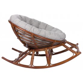 Кресло-качалка Papasan Rocker Chair с подушкой коньяк