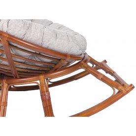 Кресло-качалка Papasan Rocker Chair с подушкой коньяк