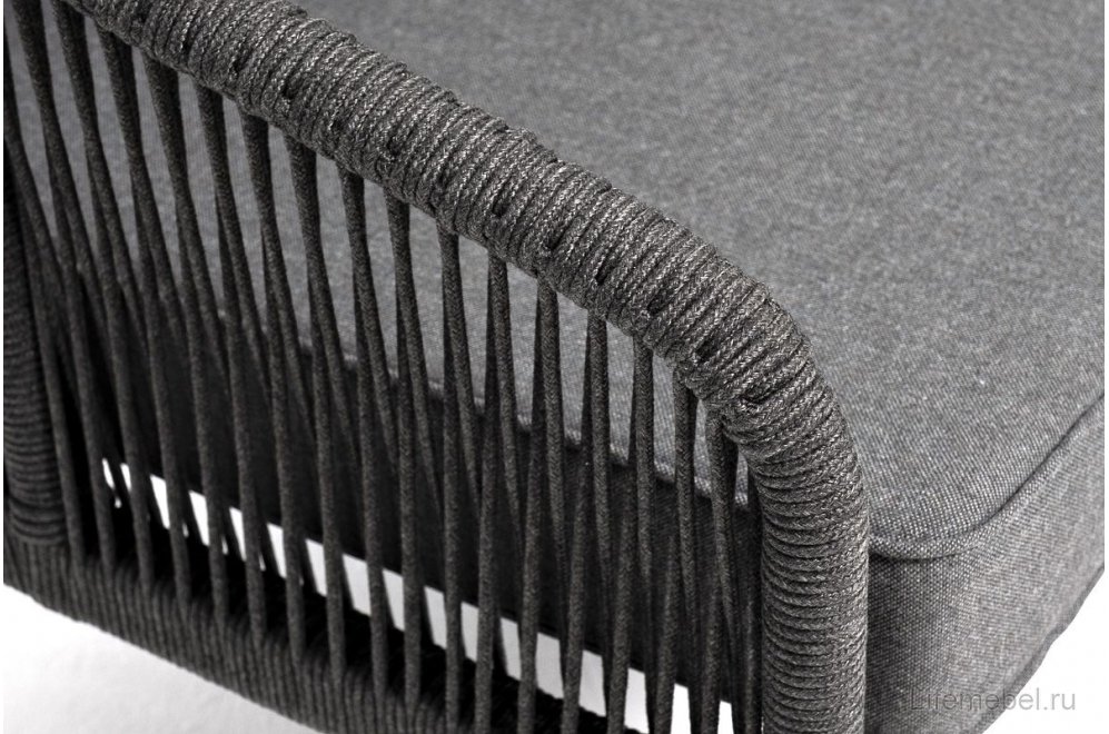 Диван Юджи модульный ткань темно-серая / роуп темно-серый круглый / темно-серый RAL7024