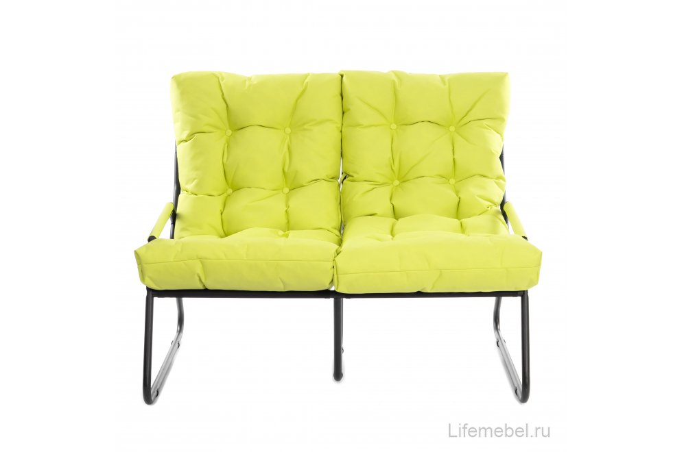 Металлический диван Ergo лайм рогожка