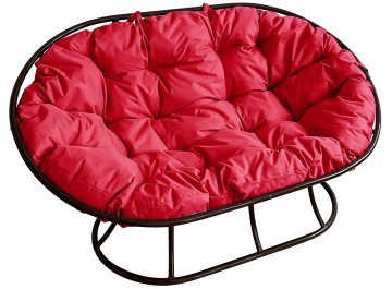 Металлический диван Мамасан черный / красный