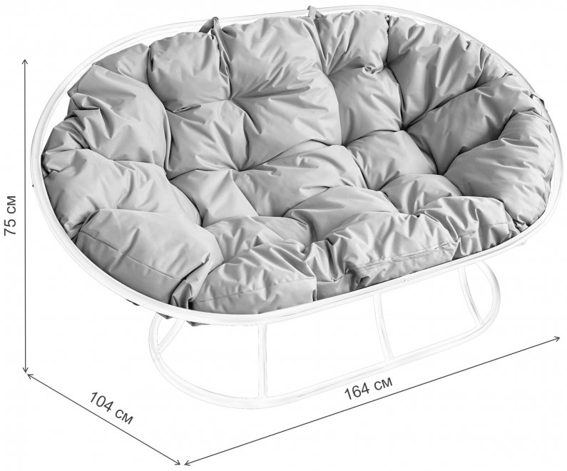 Металлический диван Мамасан коричневый / бежевая подушка