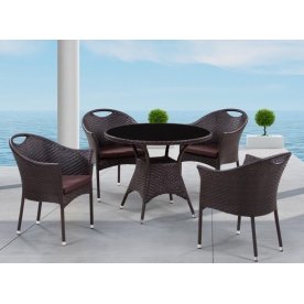 Комплект мебели стол T-190B-1 и 4 кресла Y-197B