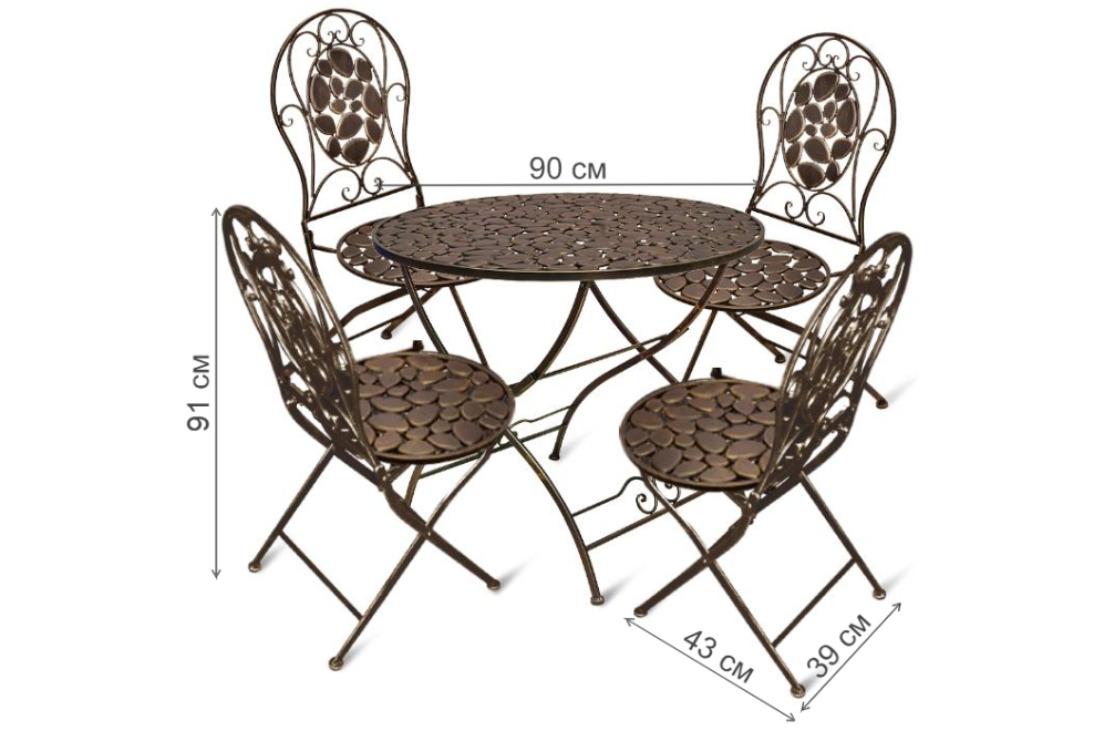 Обеденный комплект Сенд бронзовый