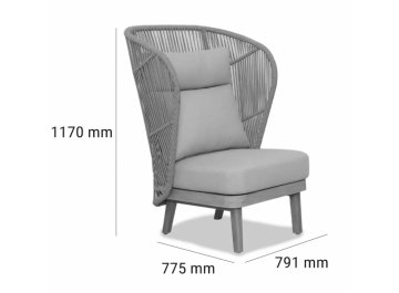 Лаунж-кресло плетеное с высокой спинкой Mali натуральный