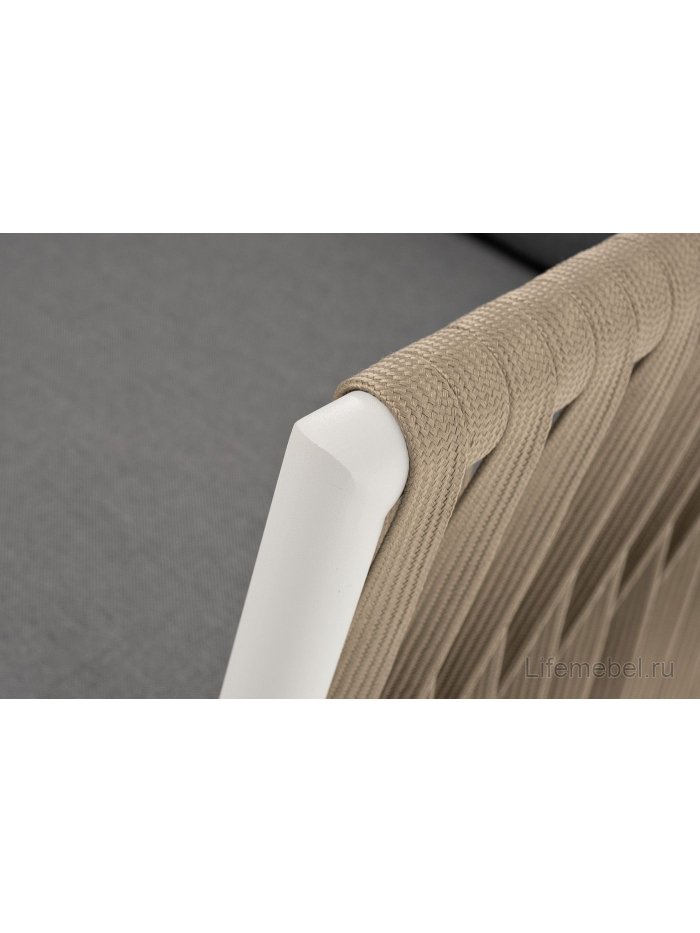 Кресло Juno ткань серая 017 / роуп серо-коричневый / светло-серый RAL7035 муар