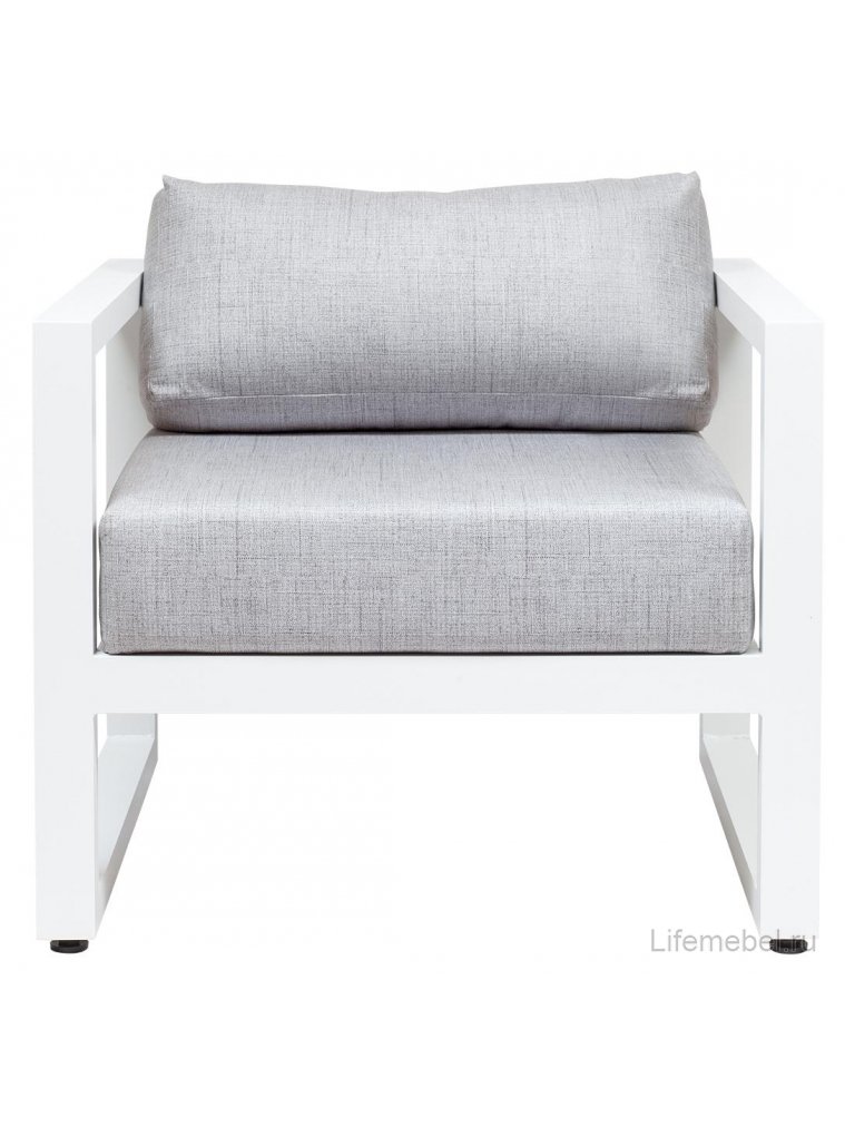 Металлическое кресло Корсика велюр дублин светло-серый / белое