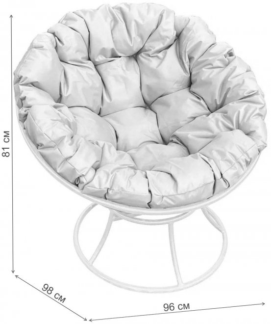 Металлическое кресло Папасан коричневое / коричневая подушка