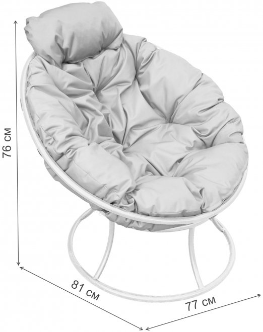 Металлическое кресло Папасан мини чёрное / коричневая подушка