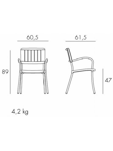 Пластиковое кресло Musa орех