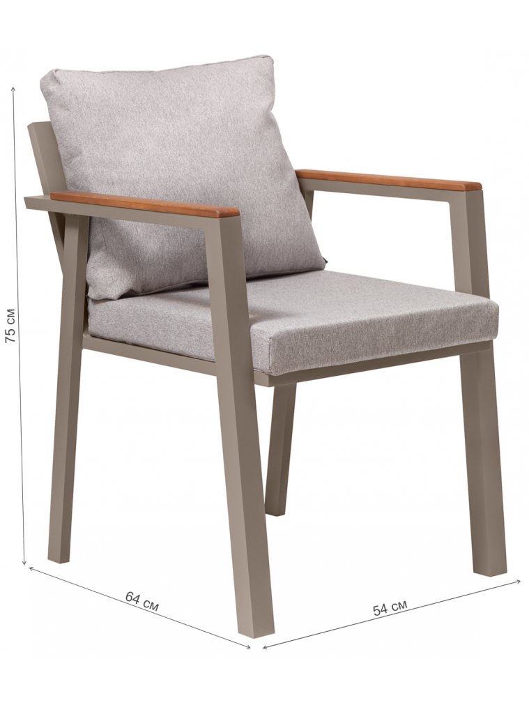 Стул уличный Санторини рогожка bahama ash / pecan