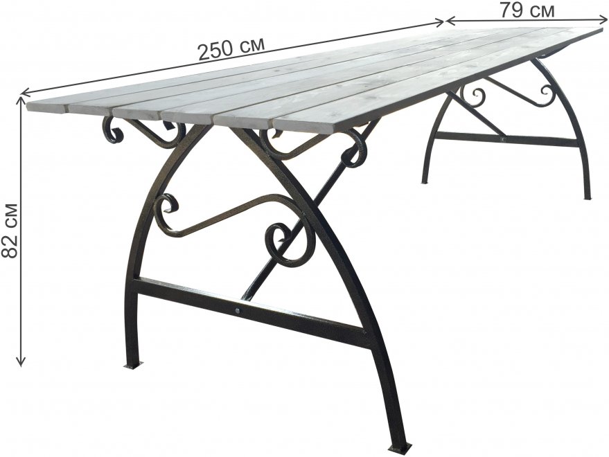 Деревянный стол Садовый 2,5 м