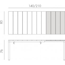Стол металлический раздвижной Rio Alu 140 Extensibile тортора
