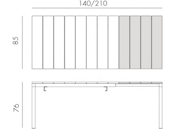 Стол металлический раздвижной Rio Alu 140 Extensibile тортора