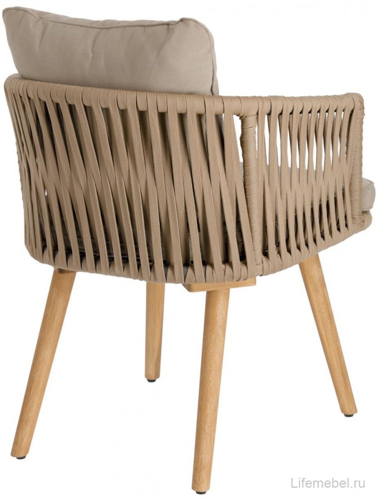 Деревянный стул Hemilce бежевый / серый
