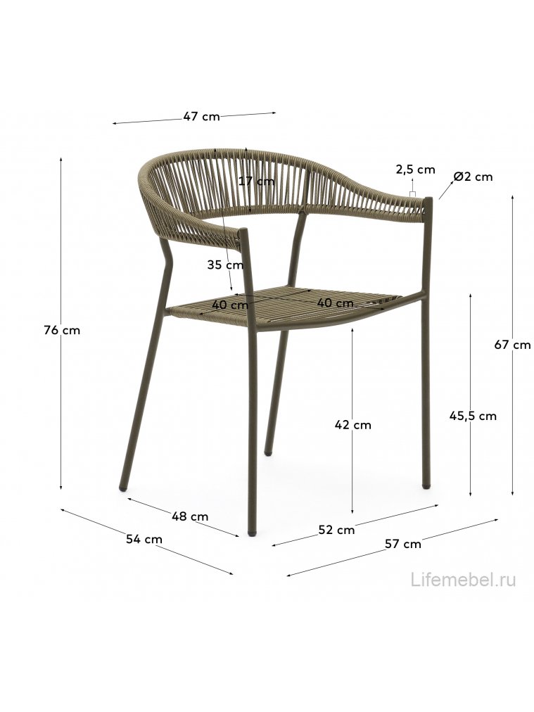 Металлический стул Futadera зеленый