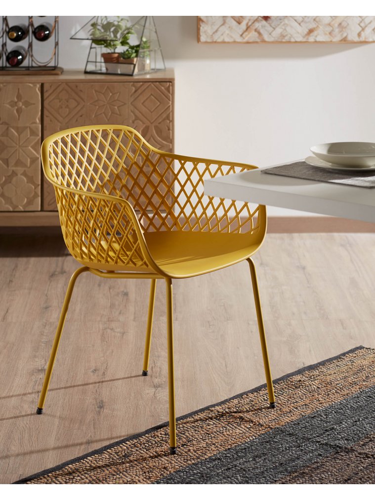 Металлический стул Quinn горчичный