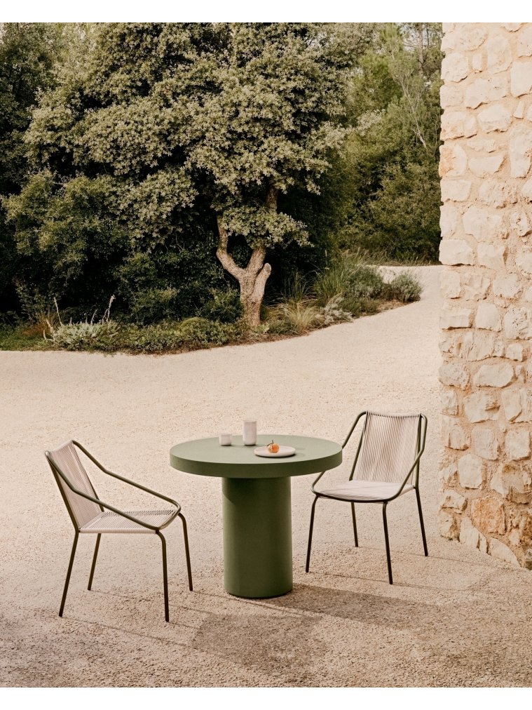 Металлический стул Zivia бежевый / зеленый