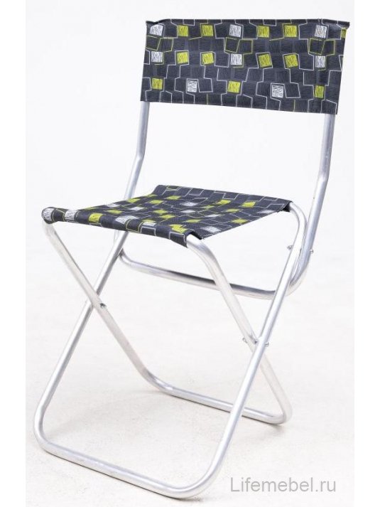 Складной стул Пикник ткань разноцветная / алюминий