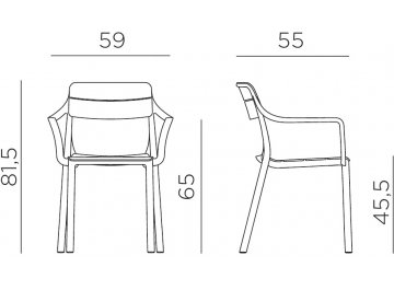 Кресло пластиковое Cassia базальт