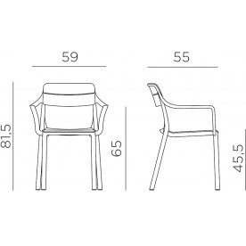 Кресло пластиковое Cassia бургунди