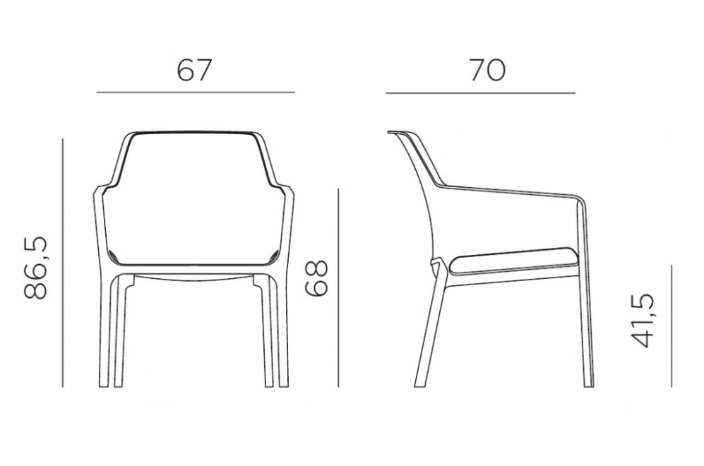 Кресло пластиковое Net Relax антрацит