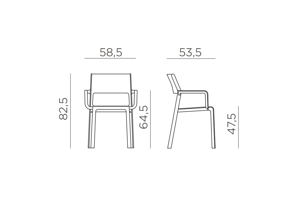 Кресло пластиковое Trill Armchair антрацит