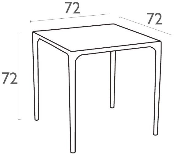 Стол пластиковый Mango Alu серебристый