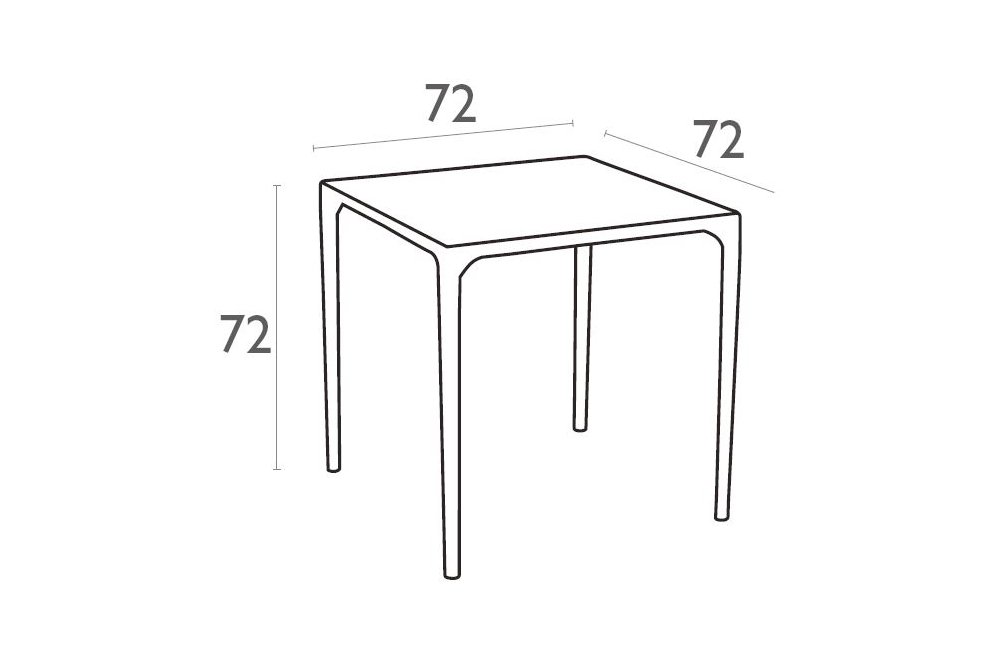 Стол пластиковый Mango Alu серебристый