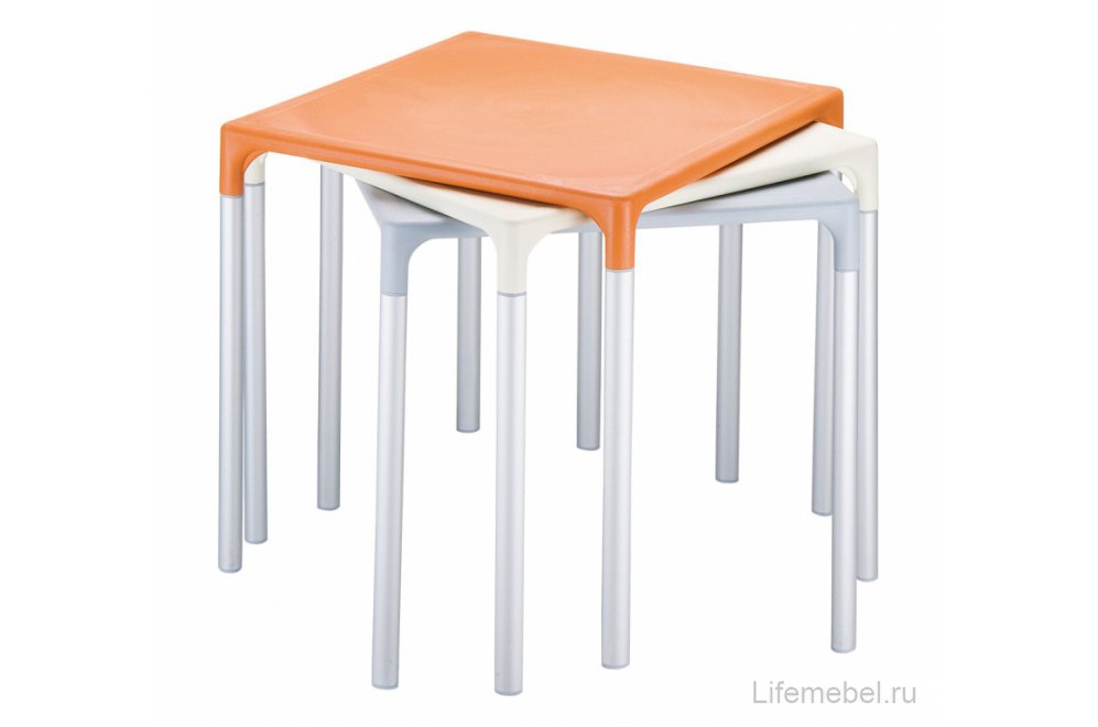 Стол пластиковый Mango Alu серебристый