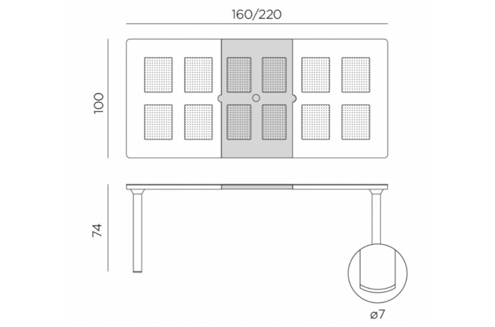 Стол пластиковый раздвижной Libeccio антрацит
