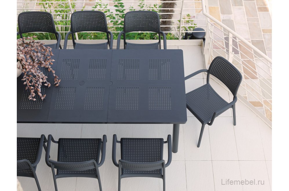 Стол пластиковый раздвижной Libeccio антрацит