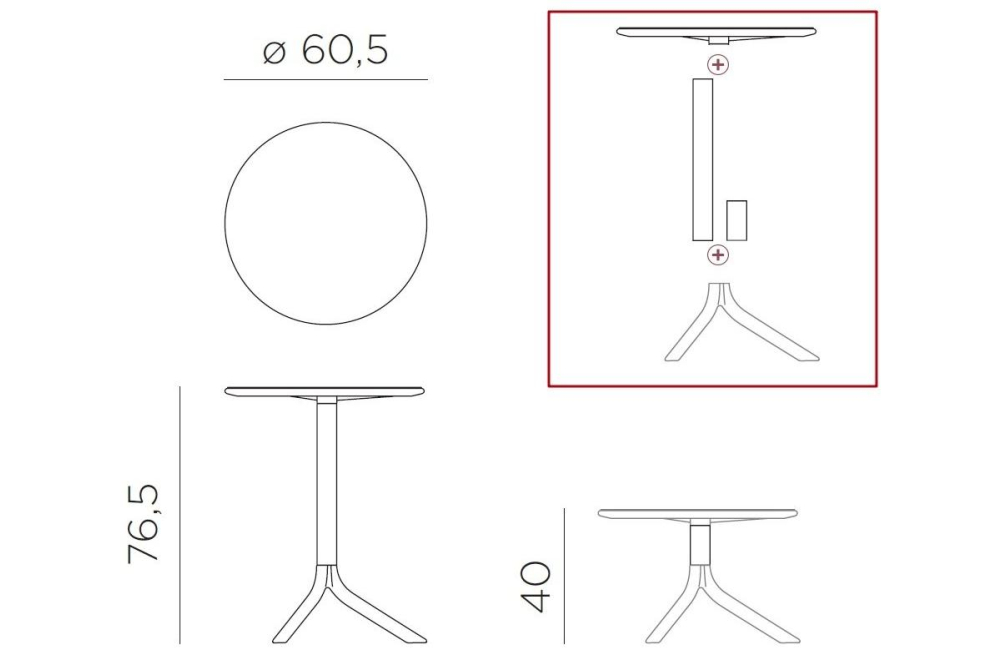 Пластиковый стол Spritz антрацит
