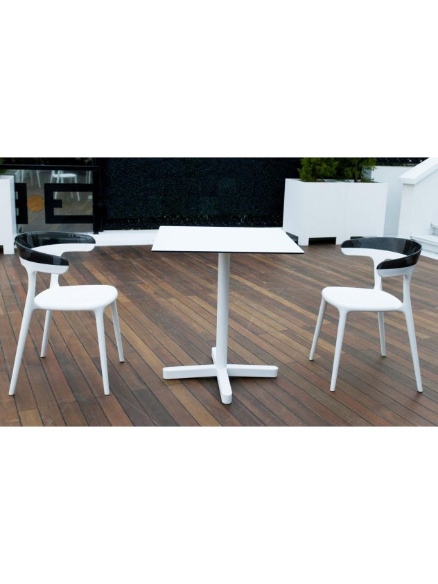 Пластиковый стул PP/luna42-01 черный / белый