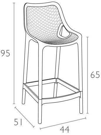 Пластиковый стул Air Bar черный