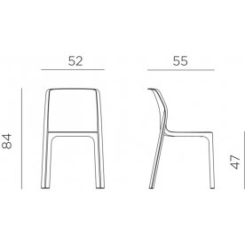 Стул пластиковый Bit коралловый