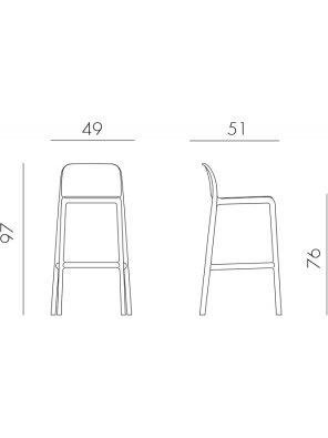 Стул пластиковый барный Faro белый