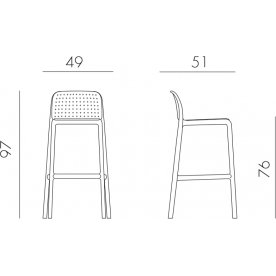 Стул пластиковый барный Lido агава
