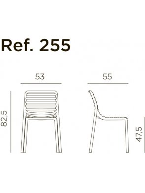 Стул пластиковый Doga Bistrot антрацит