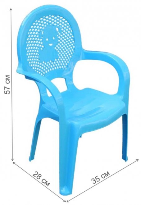 Пластиковый стул Детский голубой