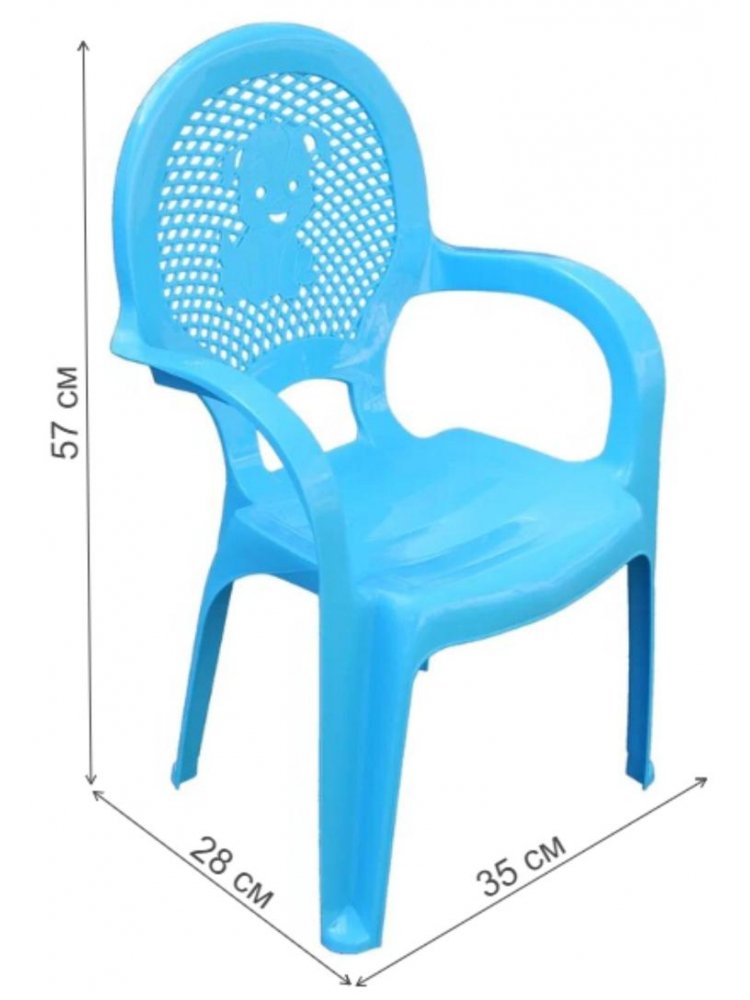 Пластиковый стул Детский голубой