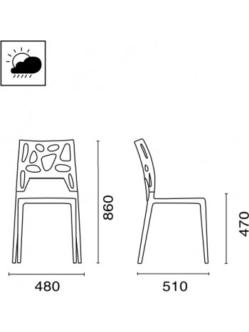 Стул пластиковый Ego-Rock антрацит / красный