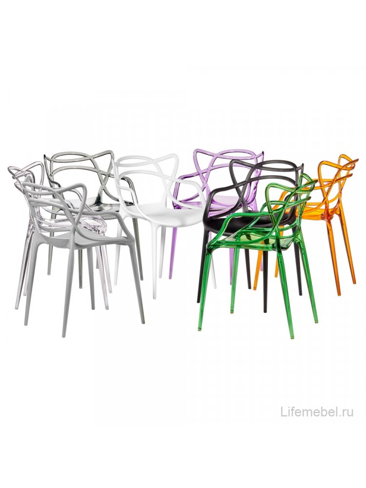 Пластиковый стул Masters прозрачный / зеленый