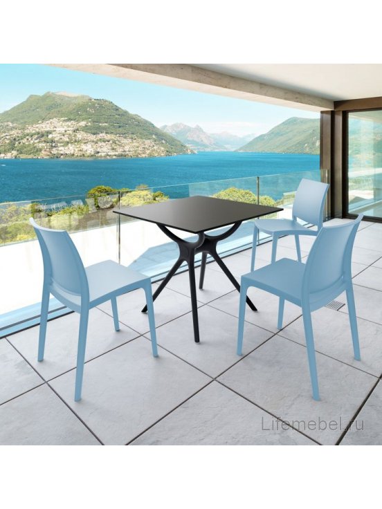 Стул пластиковый Maya светло-голубой / голубой